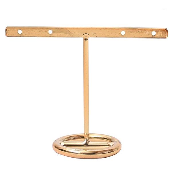 

earrings display stand gold rack t-shape showcase golden small1, Pink;blue