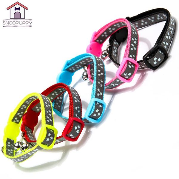 

dog collars & leashes pet cat luminous stars bells lovely adjustable basic cats supplies ys0067