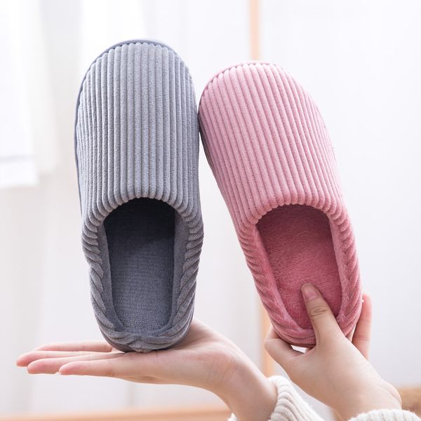 

cotton slippers women's home use thick soles in autumn and winter to wear indoor postpartum maomaoju warm soft soled couple, Black