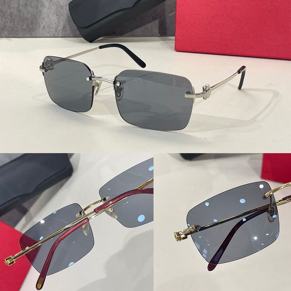 

summer sunglasses for men and women style 280089 anti-ultraviolet retro plate frameless special design eyeglasses random box, White;black