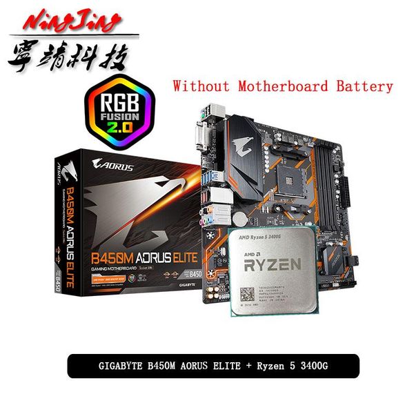 

motherboards amd ryzen 5 3400g r5 cpu + ga b450m aorus elite motherboard suit socket am4 all but without cooler