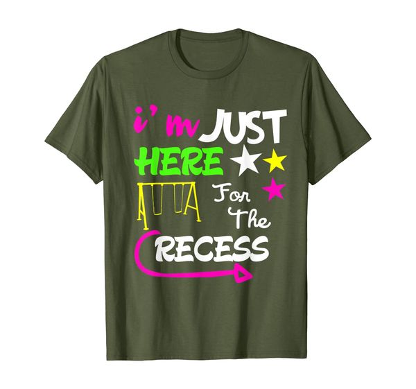 

just here for the recess funny back to school gift t-shirt, White;black