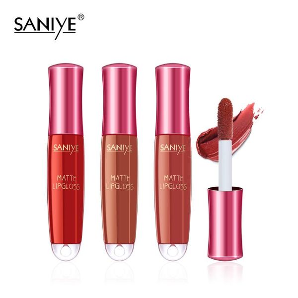 

lip gloss saniye matte lipgloss long lasting waterproof nonstick cup liquid lipstick cosmetic beauty keep 24 hours lips makeup l1193
