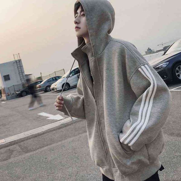 

autumn sweater, korean hoodie, cardigan, spring and autumn et, men's trendy hip hop trend, Black