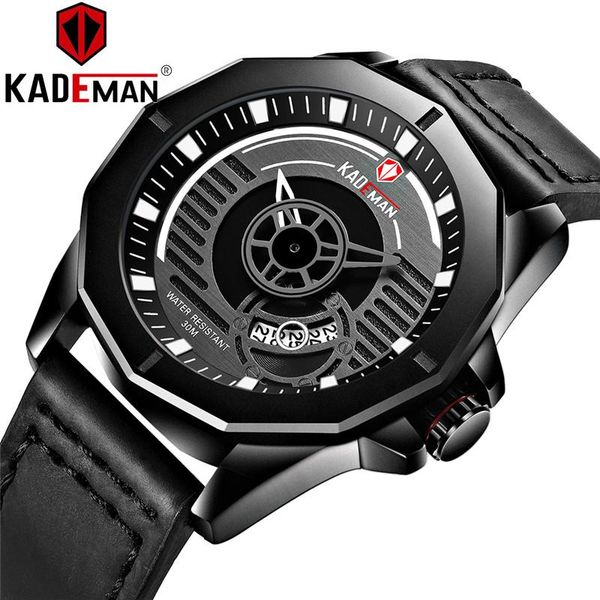

wristwatches kademan unique pointer design military male wrist watch mens watches men quartz clock quartz-watch xfcs 2021, Slivery;brown
