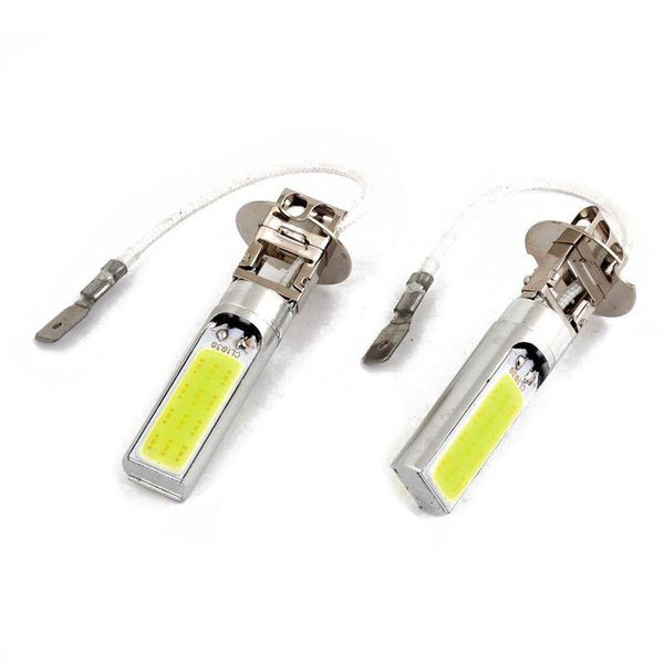

car headlights 2 pcs h3 15w led cob drl lamp white xenon driving head light bulbs
