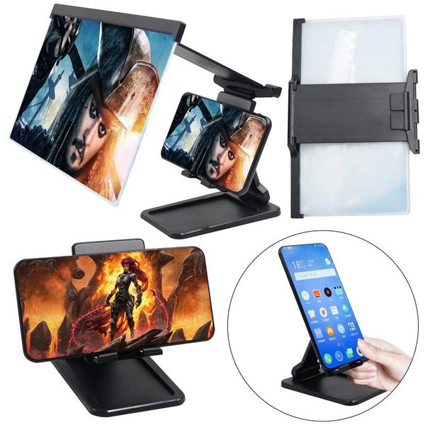 

cell phone mounts & holders 1pc 12 inch 3d mobile screen magnifier hd video stand with movie game live magnifying folding holder