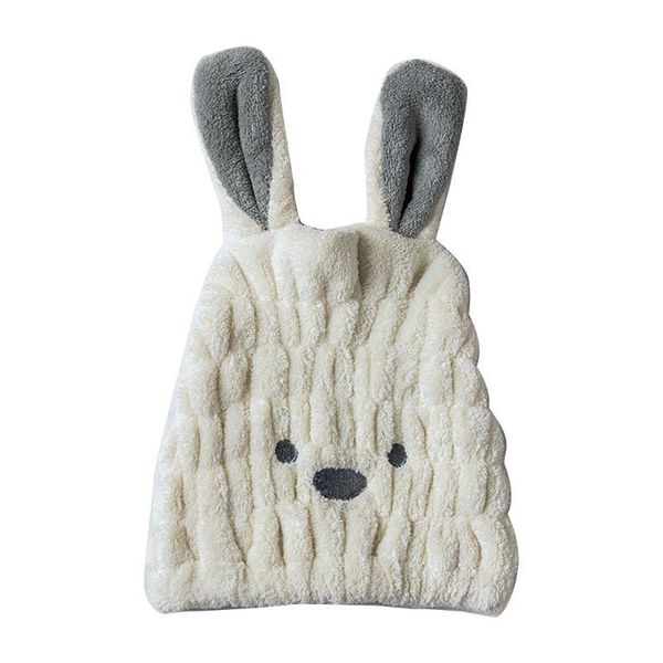 

cute long ear dry hair cap shower bath towel absorbing drying turban hat h05e caps