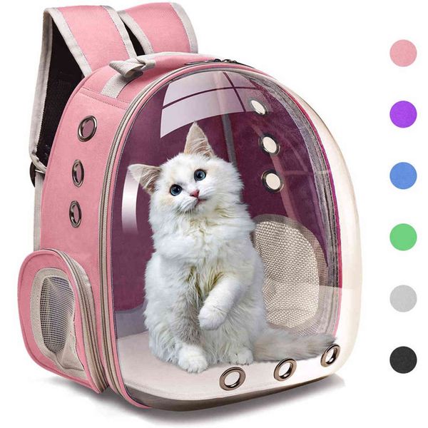 Cat Bags Дышащий Pet S Small Dog Cat рюкзак Путешествия Космическая Капсула Кейдж ПЭТ Транспортная сумка Перевозка для Cats 211120