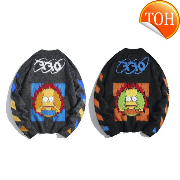 

tide color matching 19s simp s contrast sweater mohair knitted pullover, Black