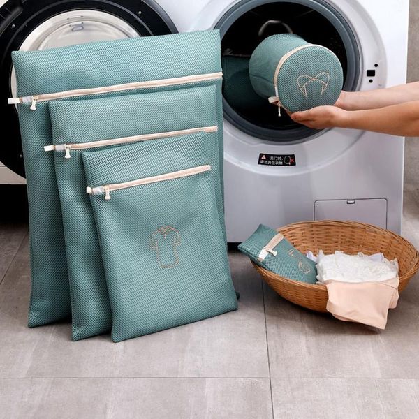 

laundry bags morandi embroidery bag wash underwear washing machine portable clothing organizer lingerie socks bra basket