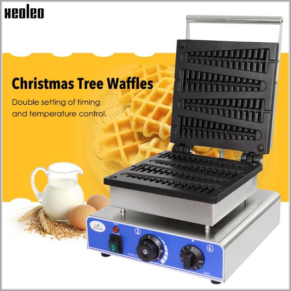 

bread makers xeoleo 4pcs waffle maker machine electric ice cream cone baker commercial non-stick cake 220v