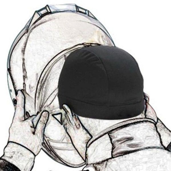 

cycling caps & masks riding cap summer windproof sun protection outdoor sports headgear soft bike motorcycle helmet liner anti-uv com, Black