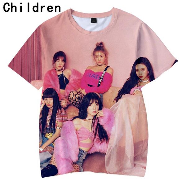 

men's t-shirts red velvet 3d printed children kpop fashion summer short sleeve tshirts 2021 trendy streetwear kids clothes, White;black