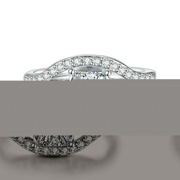 

cluster rings fashion 18k white gold ring for women three-layer zircon diamond engagement wedding 925 silver color anniversary jewelry, Golden;silver