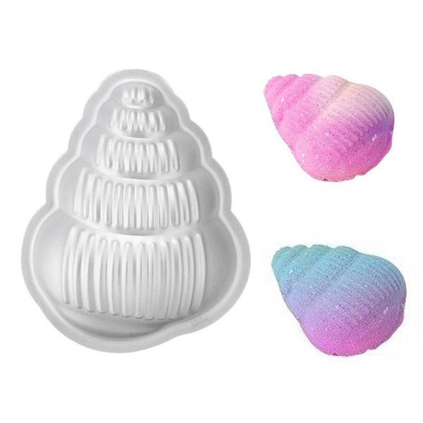 

party favor 10pcs/set crafting metal bath bomb mold fizzy conch shape diy aluminum molds pan playdough tools