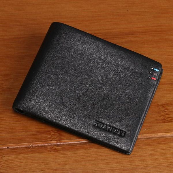 

wallets fashion men wallet soft black cow hide genuine leather male purse with money pocket & po holder card holder(xw5505), Red;black