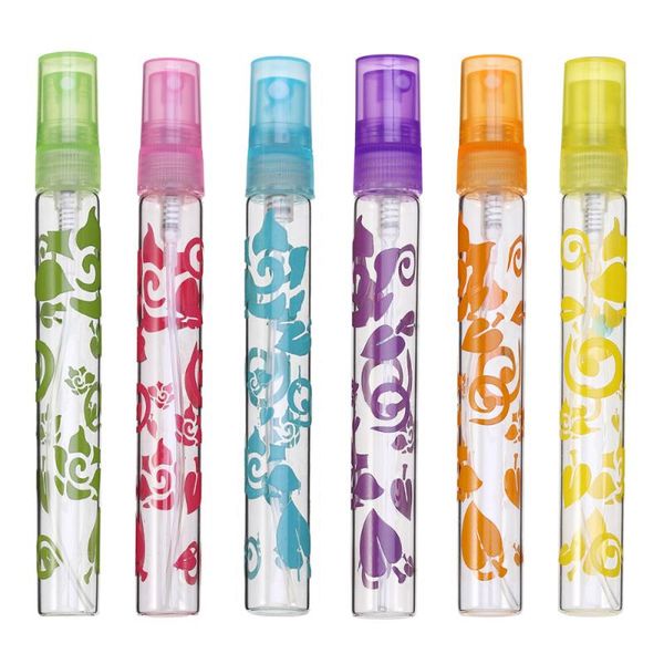 

storage bottles & jars 10ml portable glass tube printed empty perfume bottle for (green)