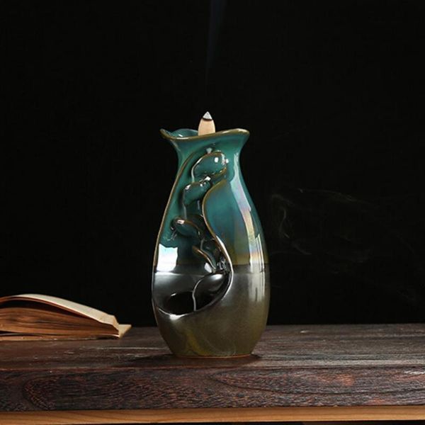 

fragrance lamps ceramic waterfall backflow incense burner decoractive holder aroma diffuser sandalwood censer office deskornament