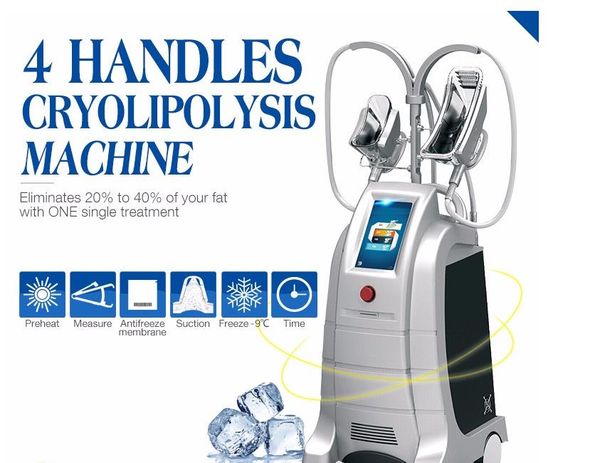 

4 handles fat e slimming machine cryo double chin treatment body weight loss criolipolisis device ing beauty equipment