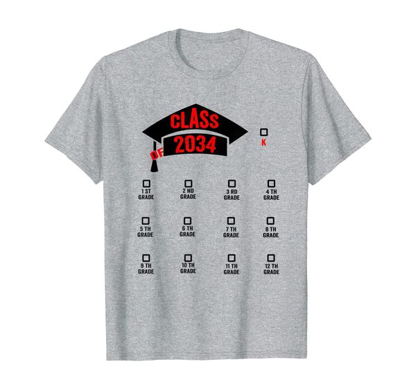

class of 2034 grow with me shirt with space for check marks t-shirt, White;black