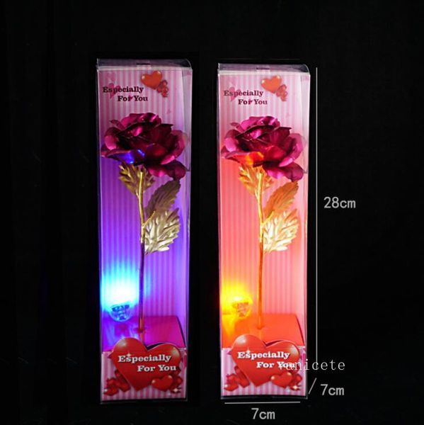 Party Tanabata Valentinstag Dekoration Farbe Gold Rosen Blumen Sternenhimmel leuchtende Goldfolie Rose Geschenkbox ZC803