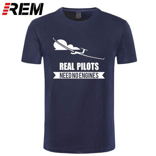 

real pilots need no engines sailplane or glider design summer men short sleeve t-shirt print man cotton t shirt t shirt brand 210322, White;black