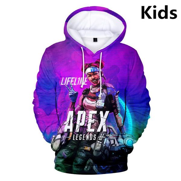 

men's hoodies & sweatshirts 3 to 14 years kids apex legends 3d printed hoodie sweatshirt boys girls long sleeve cartoon jacket coat tee, Black