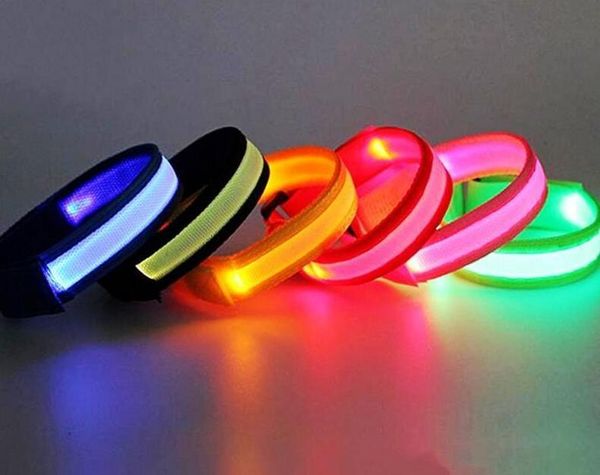 

safety reflective light shine flash glowing luminous armband arm belt band hand strap wristband wrist bracelets led strings