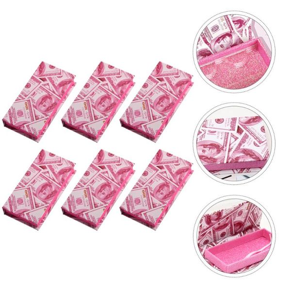 

false eyelashes 6pcs oblong eyelash wrapping boxes carrying cases