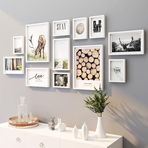 

frames po for picture wall wooden 12-piece set home decoration combination creative simplicity 7 12 16 inches frame