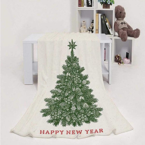 

Christmas Tree. Greeting Card with New Year Inscription - - Christmas Tree,Throw Blanket Soft Fuzzy Microfiber Sofa Couch