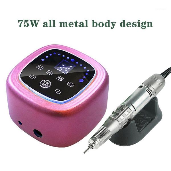

electric manicure drill 75w for nail polish remover lcd display powerful set with heavy handle & accessories1