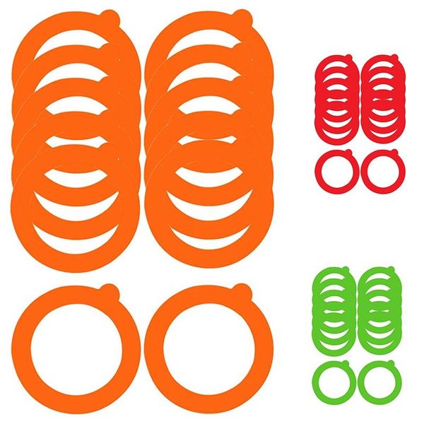 

kitchen storage & organization 12 pack silicone replacement gasket, airtight rubber seals rings for mason jar lids, leak-proof canning