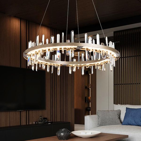 

pendant lamps luxury crystal living room chandelier designer model restaurant custom round personalized creative decorative lights