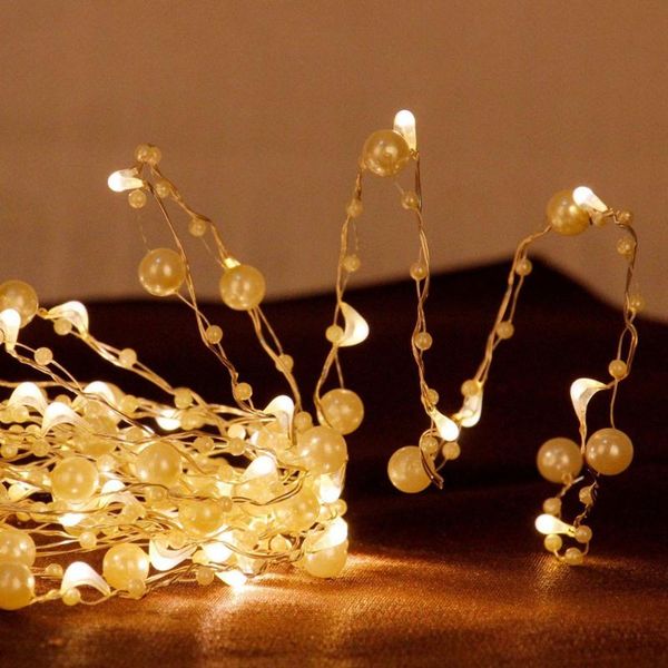 

strings christmas led copper wire light string ocean pearl ins room wedding birthday party year diy home tree decoration