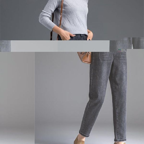 

women's jeans loose pants harlan female great elasticity lady all-match cowboy girl casual large size, Blue