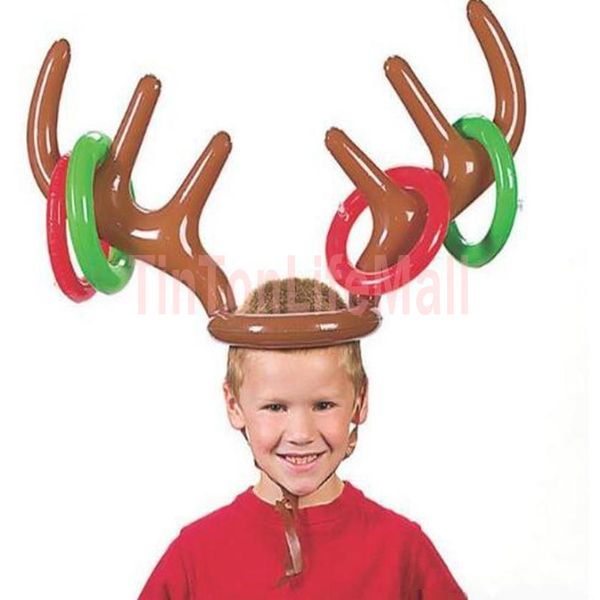 

200pcs funny reindeer antler hat ring toss christmas holiday party game supplies toy children kids christmas toys fy3224