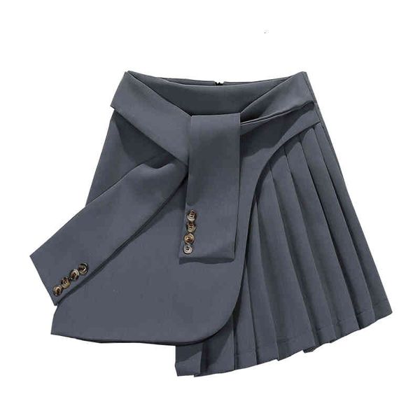 

casual dresses [ewq] summer arrivals high waist lace up bandage short mini pleated skirt women 4 color 5ocp, Black;gray