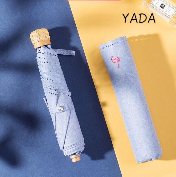 

umbrellas yada ins embroidery bird light mini small umbrella pocket folding for women men uv fold yd200117