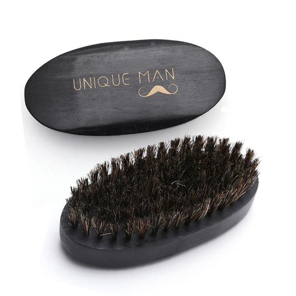 

hair brushes unique man brush boar bristle for men's mustache shaving comb face massage facial cleaning beech drop, Silver