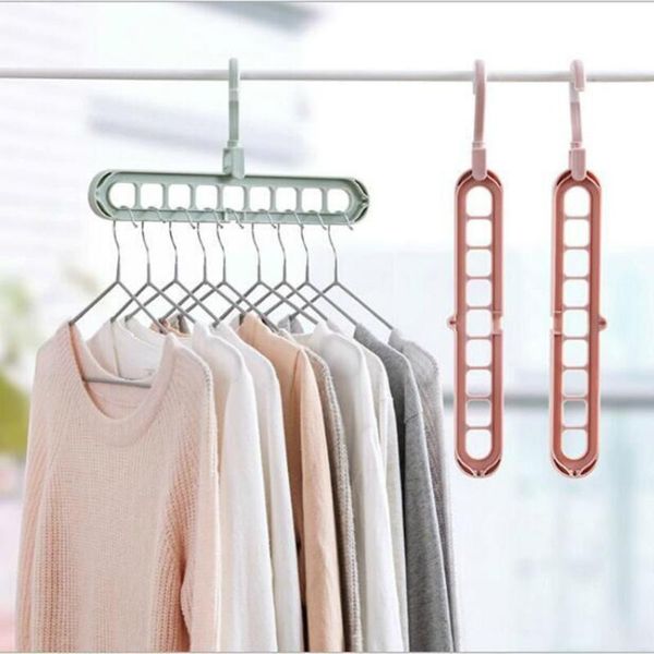 

multi-function rotatable magic hanger with 9 hole clothes stand household space-saving wardrobe storage hook hanging rack holder hangers & r