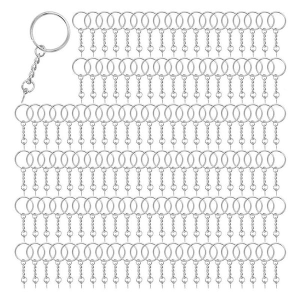

hooks & rails 150pcs keyring rings key chain chains split metal with link and screw eye pins for crafts