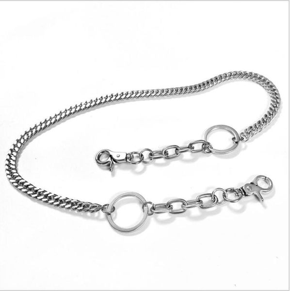 

keychains 78cm waist chain rock punk pants fashion denim key ring clip hip hop accessories, Silver