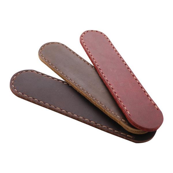 

cowhide fountain pen case holder handmade genuine leather pencil bag vintage retro style accessories for school supplies bags