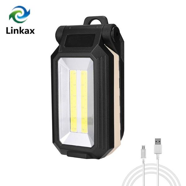 

magnetic work inspection lamp built in battery white+red emergency light with hanging hook power display flashlights torc torches