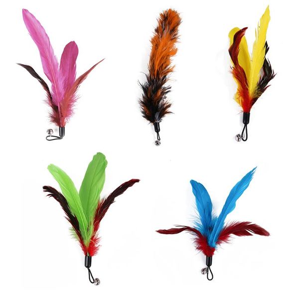

cat toys feather toy interactive teaser retractable flexible and lightweight 5pcs