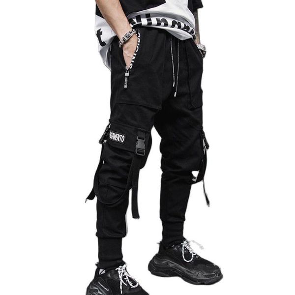 

men's pants 2021 hip hop streetwear harem black jogger for men tactical gothic