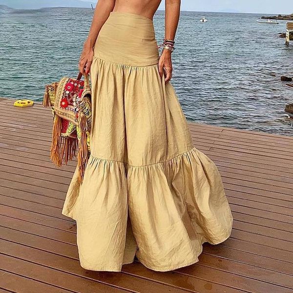 

skirts temperament high waist big swing skirt women's clothing 2021 spring and summer multi-layer splicing sweet long female, Black