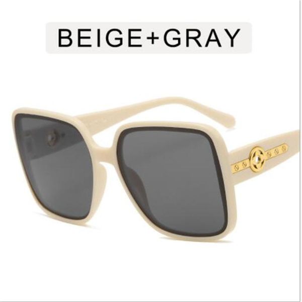 

sunglasses fashion big frame square woman metal hollow trend beach sunshade mirror beige luxury glasses, White;black